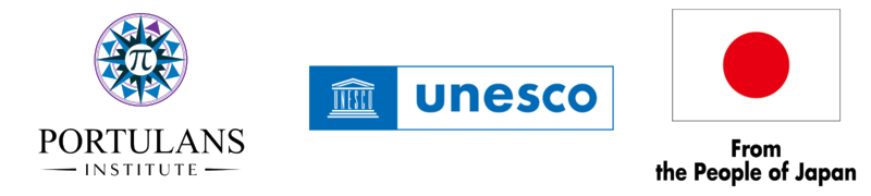 Portulans Institue, Unesco, From the People of Japane - logo banner